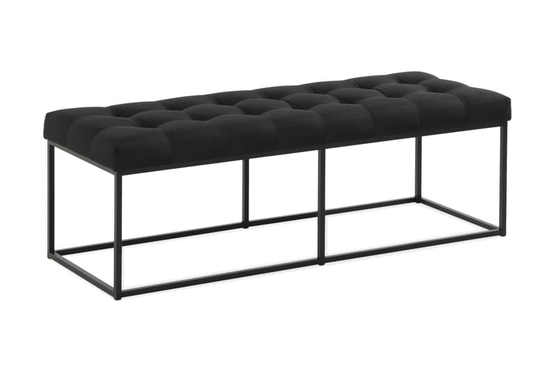 NOVELLA Sittbänk 120 cm Rutig Svart - Möbler - Vardagsrum - Stolar & sittmöbler - Sittbänk