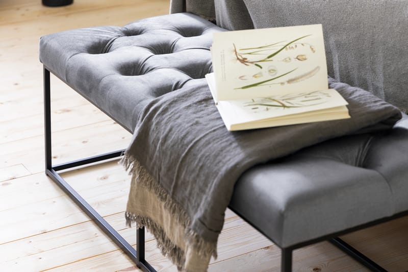 NOVELLA Sittbänk 120 Djuphäftad Grå - Möbler - Vardagsrum - Stolar & sittmöbler - Sittbänk