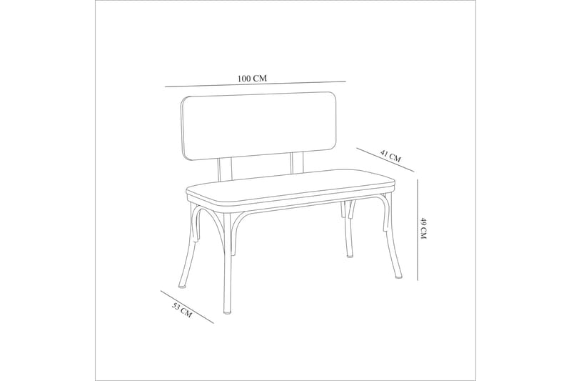 OLIVER Sittbänk 100x41 cm Vit - Möbler - Vardagsrum - Stolar & sittmöbler - Sittbänk - Bänk med ryggstöd
