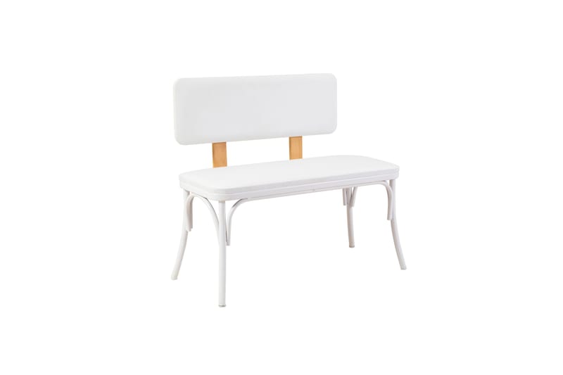 OLIVER Sittbänk 100x41 cm Vit - Möbler - Vardagsrum - Stolar & sittmöbler - Sittbänk - Bänk med ryggstöd