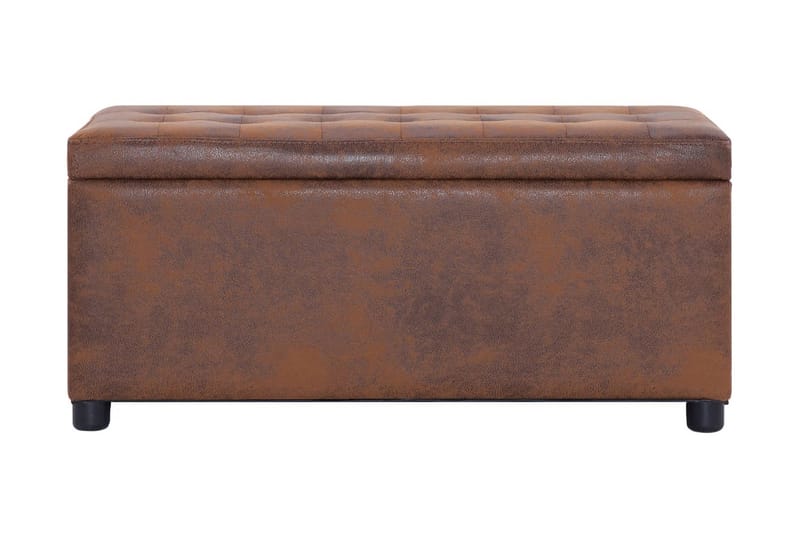 Ottoman med förvaring 87,5 cm brun konstmocka - Brun - Möbler - Vardagsrum - Stolar & sittmöbler - Sittbänk