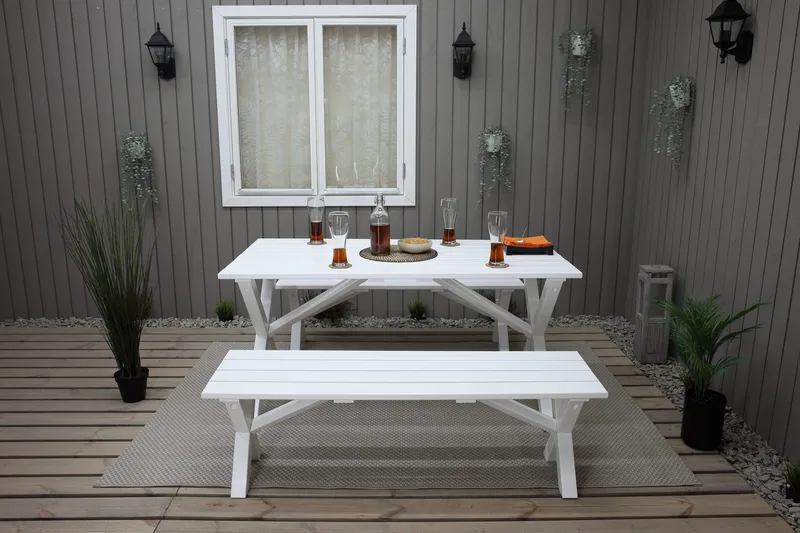 Scottsdale Sittbänk 140 cm Vit - KWA - Möbler - Vardagsrum - Stolar & sittmöbler - Sittbänk