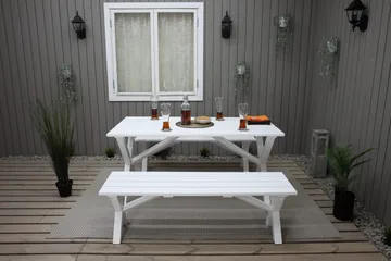 Scottsdale Sittbänk 140 cm Vit - KWA - Möbler - Vardagsrum - Stolar & sittmöbler - Sittbänk