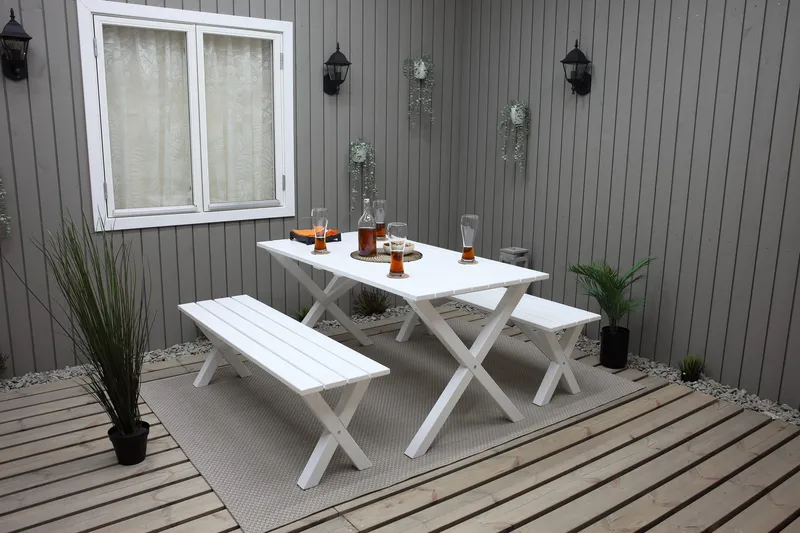 Scottsdale Sittbänk 140 cm Vit - KWA - Möbler - Vardagsrum - Stolar & sittmöbler - Sittbänk