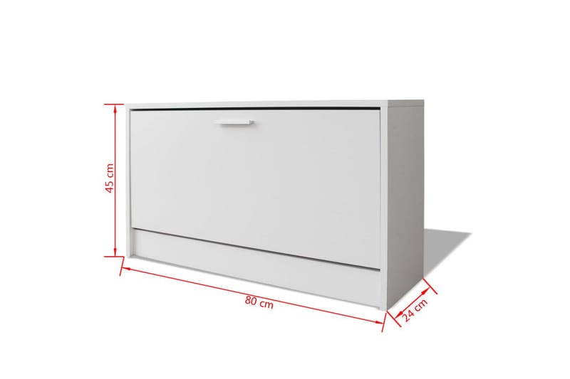 Skoförvaringsbänk vit 80x24x45 cm - Vit - Möbler - Vardagsrum - Stolar & sittmöbler - Sittbänk