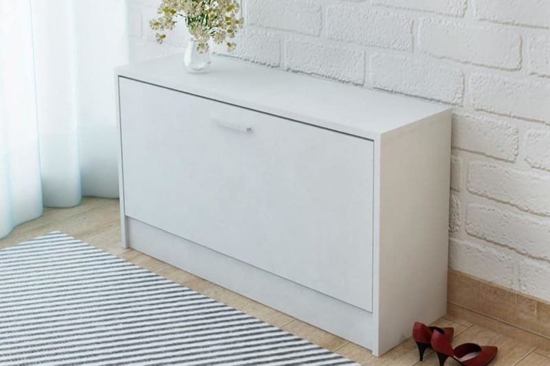 Skoförvaringsbänk vit 80x24x45 cm - Vit - Möbler - Vardagsrum - Stolar & sittmöbler - Sittbänk