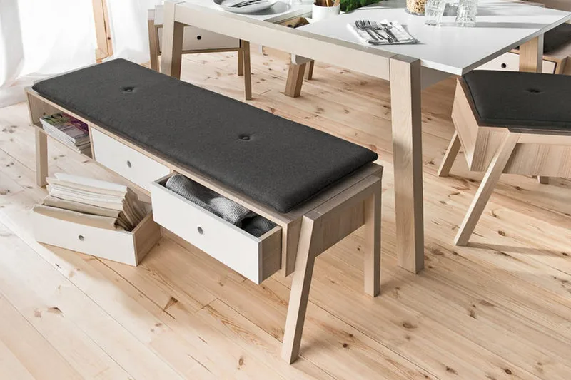 Spot Bänk med Förvaring Trä/Natur/Vit - VOX - Möbler - Vardagsrum - Stolar & sittmöbler - Sittbänk