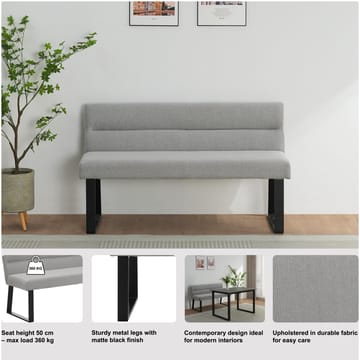 Stafford 2-sits Sittbänk med rygg - Antracit - Möbler - Vardagsrum - Stolar & sittmöbler - Sittbänk - Bänk med ryggstöd