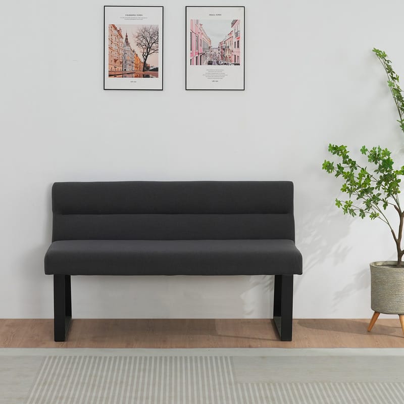 Stafford 2-sits Sittbänk med rygg - Antracit - Möbler - Vardagsrum - Stolar & sittmöbler - Sittbänk - Bänk med ryggstöd