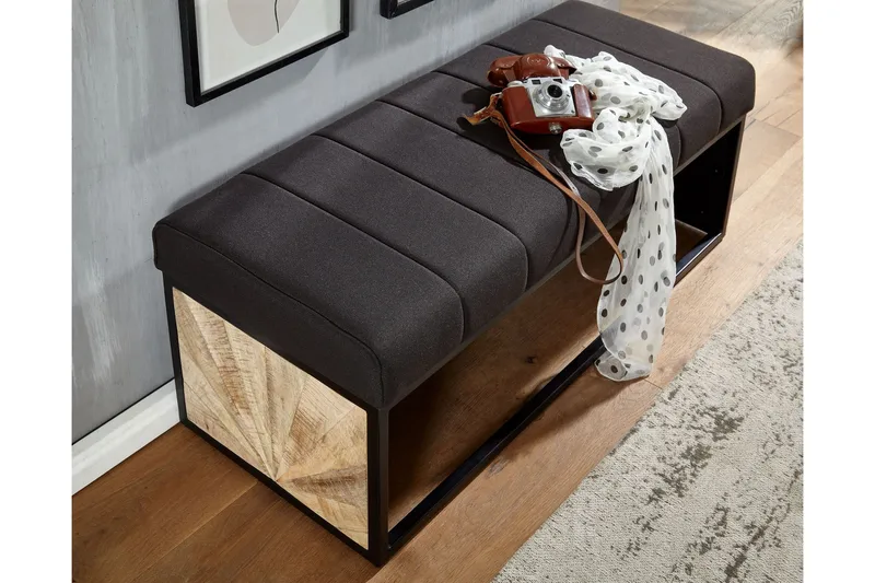 Tultered Sittbänk 105 cm - Svart - Möbler - Vardagsrum - Stolar & sittmöbler - Sittbänk