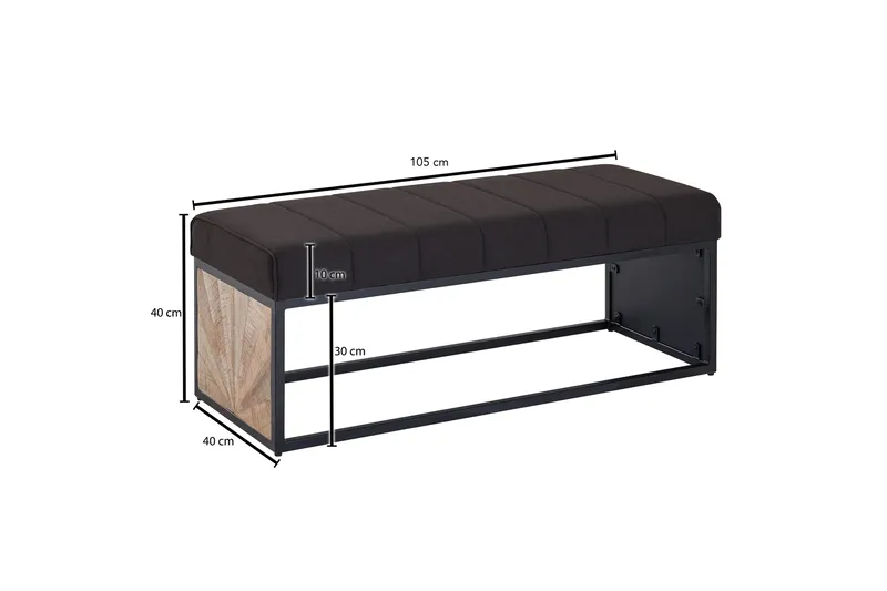 Tultered Sittbänk 105 cm - Svart - Möbler - Vardagsrum - Stolar & sittmöbler - Sittbänk