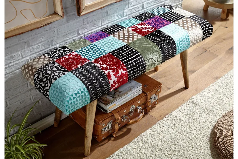 Tultered Sittbänk 117 cm - Flerfärgad - Möbler - Vardagsrum - Stolar & sittmöbler - Sittbänk