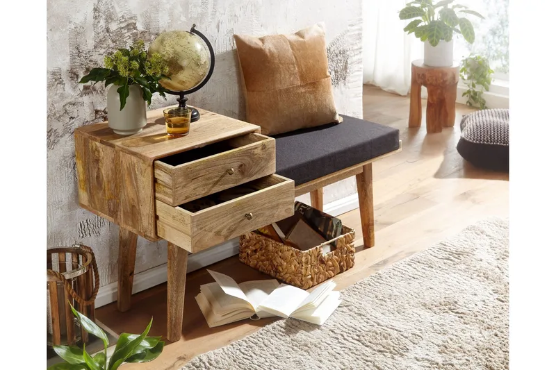 Tultered Sittbänk 120 cm - Brun - Möbler - Vardagsrum - Stolar & sittmöbler - Sittbänk