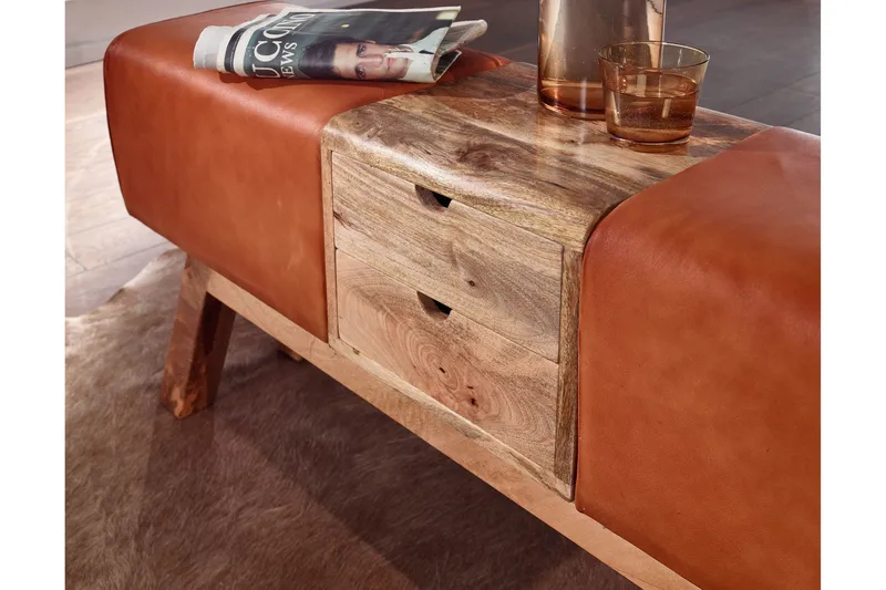 Tultered Sittbänk 120 cm - Brun - Möbler - Vardagsrum - Stolar & sittmöbler - Sittbänk