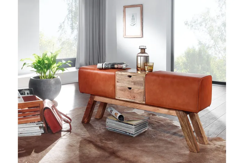 Tultered Sittbänk 120 cm - Brun - Möbler - Vardagsrum - Stolar & sittmöbler - Sittbänk