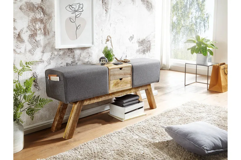 Tultered Sittbänk 120 cm - Brun - Möbler - Vardagsrum - Stolar & sittmöbler - Sittbänk