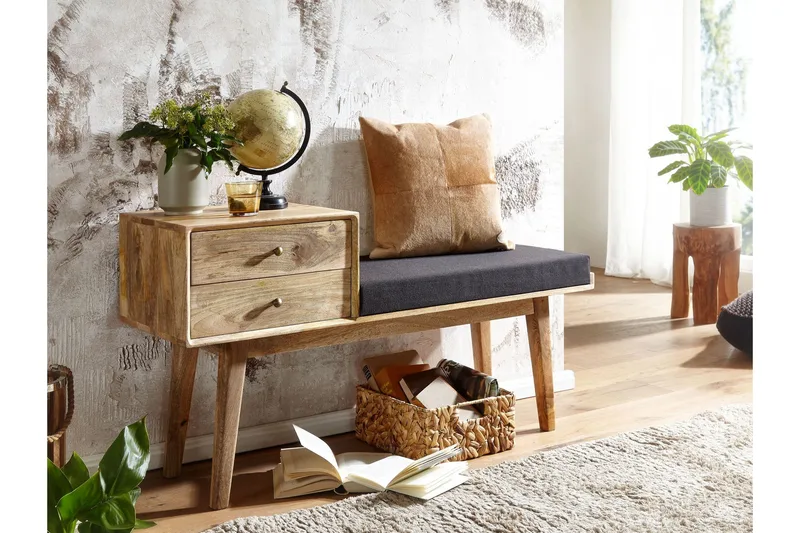Tultered Sittbänk 120 cm - Brun - M öbler - Vardagsrum - Stolar & sittmöbler - Sittbänk