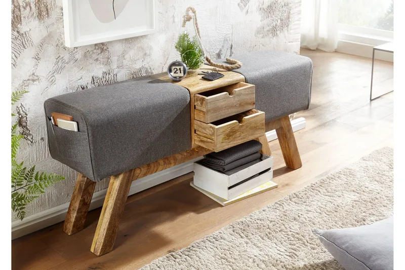 Tultered Sittbänk 120 cm - Brun - Möbler - Vardagsrum - Stolar & sittmöbler - Sittbänk