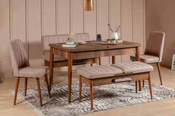Valsot Sittbänk 110 cm - Brun - Möbler - Vardagsrum - Stolar & sittmöbler - Sittbänk - Bänk med ryggstöd