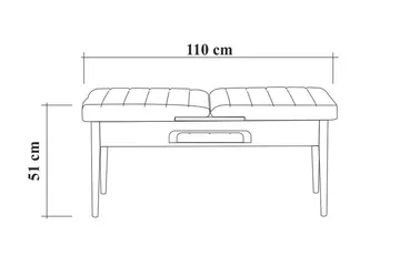 Valsot Sittbänk 110 cm - Brun - Möbler - Vardagsrum - Stolar & sittmöbler - Sittbänk - Bänk med ryggstöd