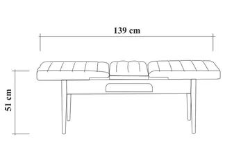 Valsot Sittbänk 110 cm - Brun - Möbler - Vardagsrum - Stolar & sittmöbler - Sittbänk - Bänk med ryggstöd