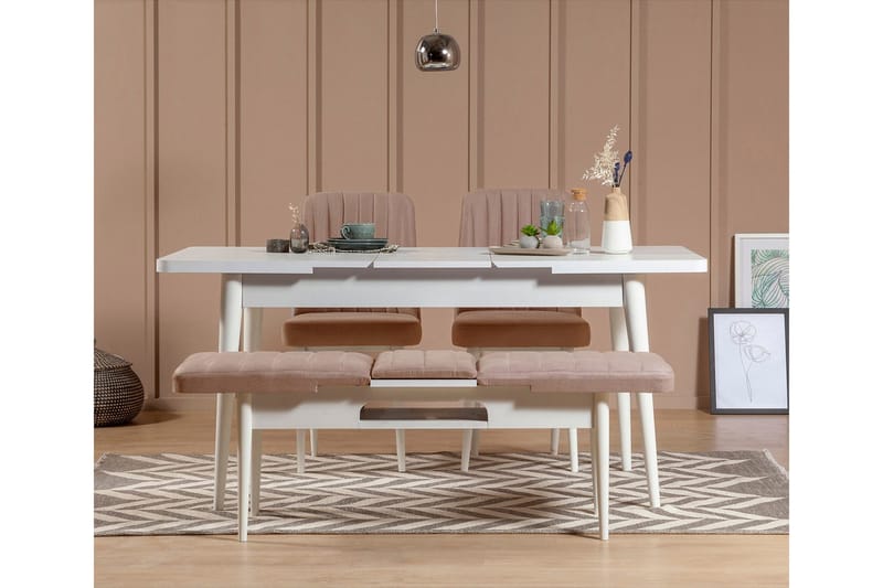 Valsot Sittbänk 110 cm - Vit/Brun - Möbler - Vardagsrum - Stolar & sittmöbler - Sittbänk