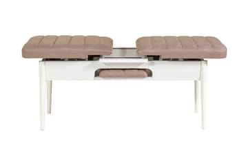 Valsot Sittbänk 110 cm - Vit/Brun - Möbler - Vardagsrum - Stolar & sittmöbler - Sittbänk - Bänk med ryggstöd