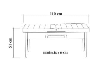Valsot Sittbänk 110 cm - Vit/Brun - Möbler - Vardagsrum - Stolar & sittmöbler - Sittbänk - Bänk med ryggstöd