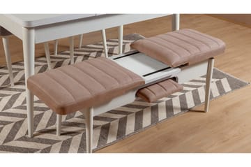Valsot Sittbänk 110 cm - Vit/Brun - Möbler - Vardagsrum - Stolar & sittmöbler - Sittbänk - Bänk med ryggstöd