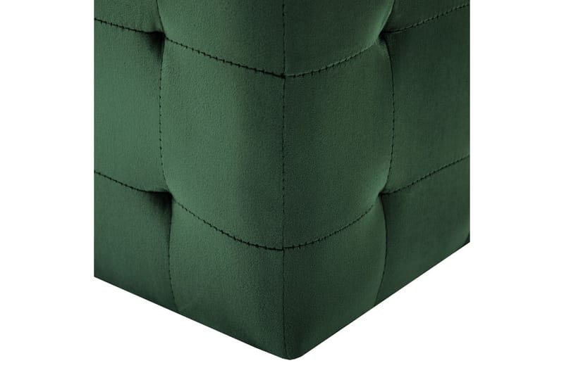 Sittpuff 2 st grön 30x30x30 cm sammetstyg - Grön - Sittpuff