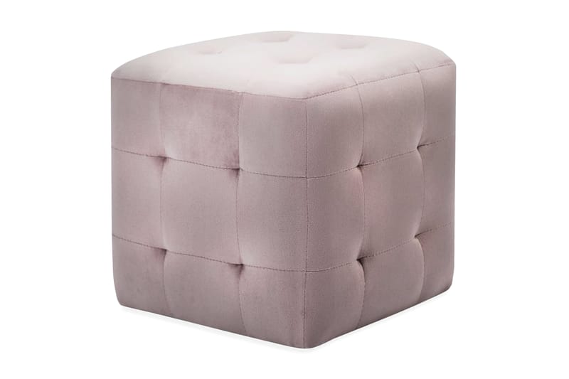 Sittpuff 2 st rosa 30x30x30 cm sammetstyg - Sittpuff