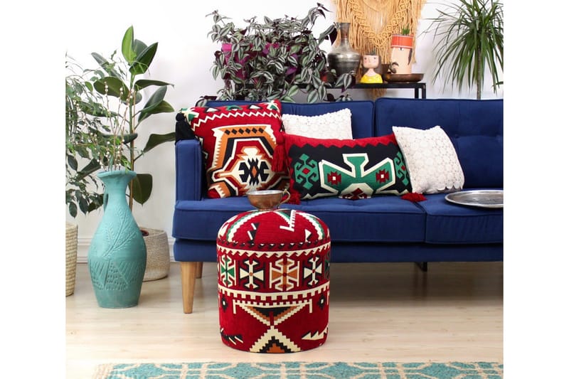 Amsterdam Sittpuff 40 cm - Röd/Svart - Möbler - Vardagsrum - Stolar & sittmöbler - Sittpuff