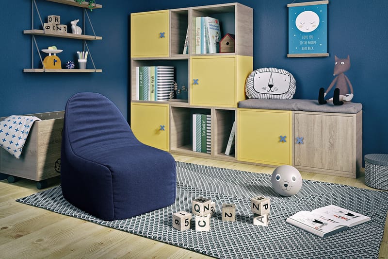 Asaka Sittpuff 80 cm - Marinblå - Möbler - Vardagsrum - Stolar & sittmöbler - Sittpuff