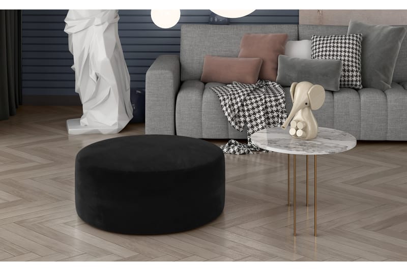 BERODIA Sittpuff Rund Svart - Möbler - Vardagsrum - Stolar & sittmöbler - Sittpuff