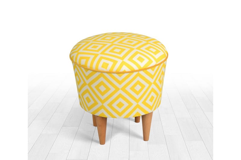 Bordentown Sittpuff 42 cm - Gul - Möbler - Vardagsrum - Stolar & sittmöbler - Sittpuff
