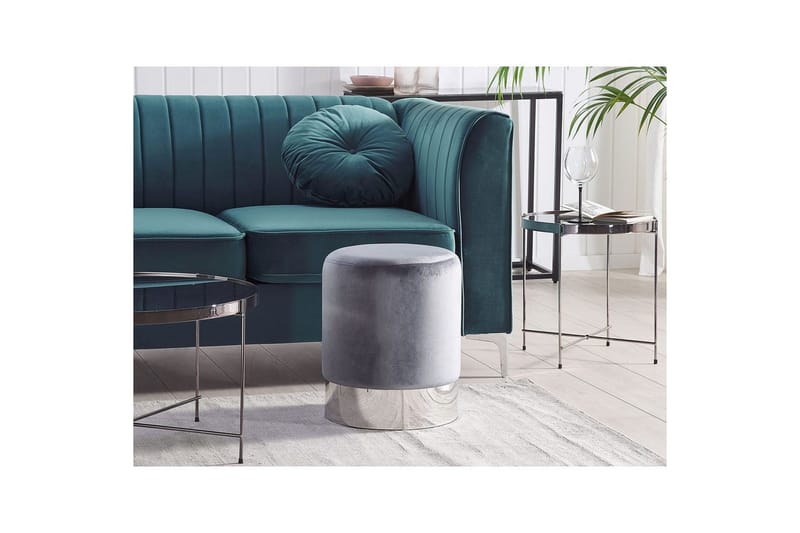 Sittpuff Brigitte Grå/Silver - Grå/Silver - Möbler - Vardagsrum - Stolar & sittmöbler - Sittpuff