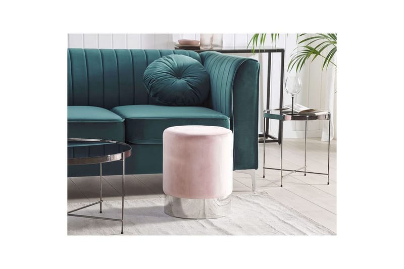 Sittpuff Brigitte Rosa/Silver - Rosa/Silver - Möbler - Vardagsrum - Stolar & sittmöbler - Sittpuff