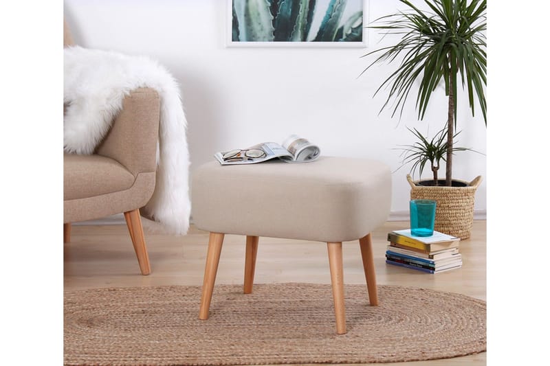 Brokville Sittpuff 50 cm Beige - Möbler - Vardagsrum - Stolar & sittmöbler - Sittpuff