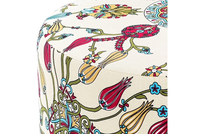 Cerasolo Sittpuff Rund - Sammet/Beige/Röd/Natur - Möbler - Vardagsrum - Stolar & sittmöbler - Sittpuff