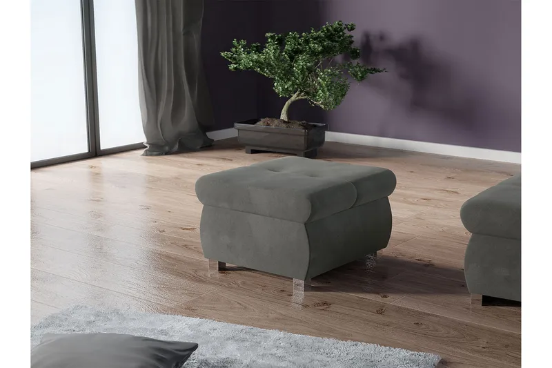 Cerys Sittpuff Grå - Möbler - Vardagsrum - Stolar & sittmöbler - Sittpuff