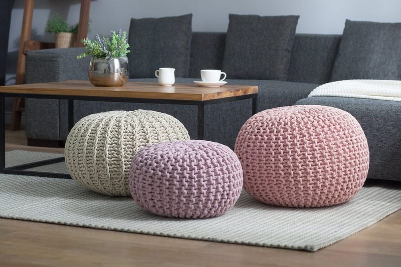 Conrad Ii Sittpuff 50 cm - Beige - Möbler - Vardagsrum - Stolar & sittmöbler - Sittpuff