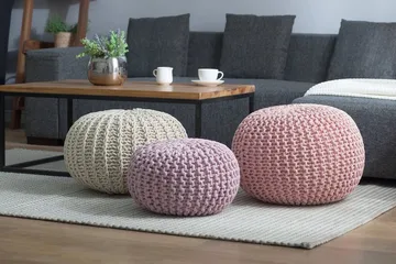 Conrad Ii Sittpuff 50 cm - Beige - Möbler - Vardagsrum - Stolar & sittmöbler - Sittpuff