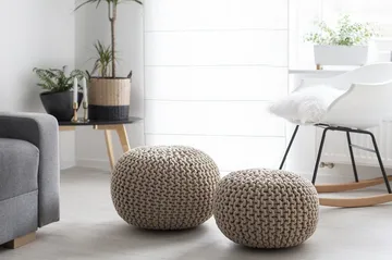 Conrad Sittpuff 40 cm - Beige - Möbler - Vardagsrum - Stolar & sittmöbler - Sittpuff