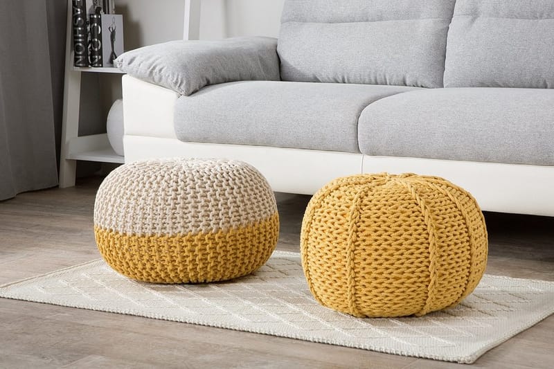 Conrad Sittpuff 50 cm - Gul - Möbler - Vardagsrum - Stolar & sittmöbler - Sittpuff