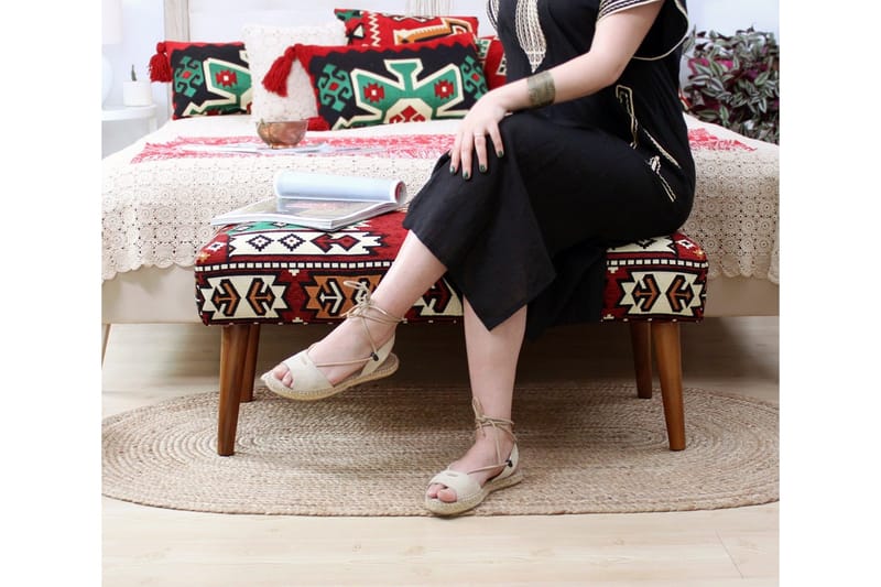 Crossett Sittpuff 91 cm - Röd/Grön - Möbler - Vardagsrum - Stolar & sittmöbler - Sittpuff