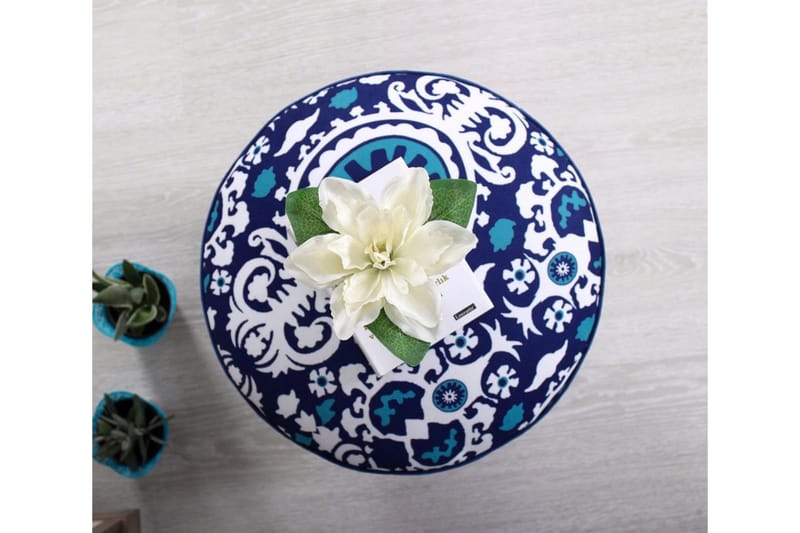 Debesis Sittpuff 42 cm - Blå/Vit - Möbler - Vardagsrum - Stolar & sittmöbler - Sittpuff