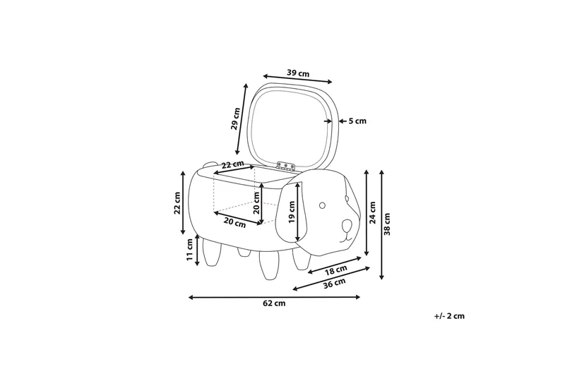 Doggy Sittpuff med Förvaring - Beige - Möbler - Vardagsrum - Stolar & sittmöbler - Sittpuff