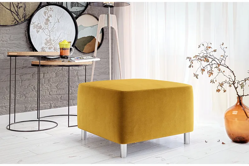 Eifion Sittpuff Gul - Möbler - Vardagsrum - Stolar & sittmöbler - Sittpuff