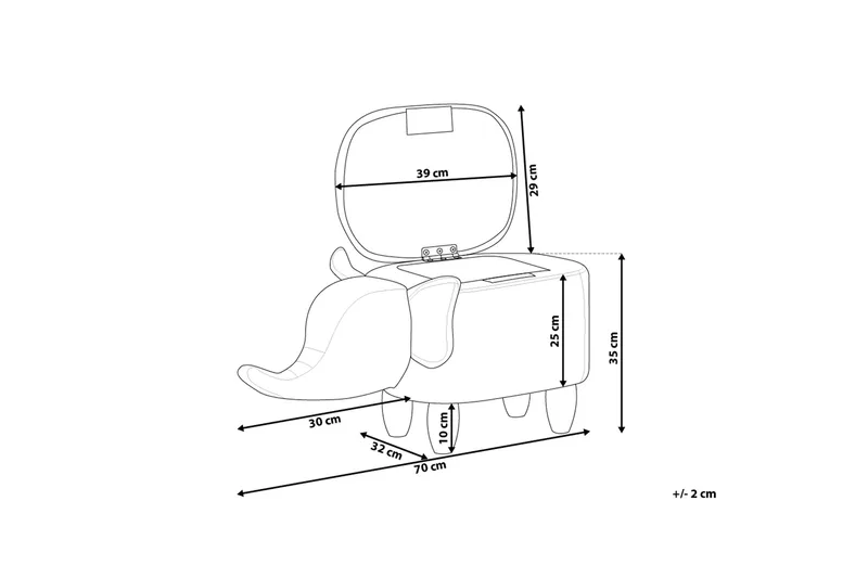 Elephant Sittpuff 70 cm - Grå - Möbler - Vardagsrum - Stolar & sittmöbler - Sittpuff