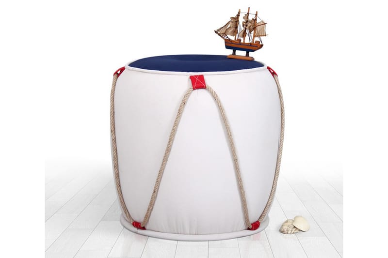 Fellagood Sittpuff 42 cm Vit/Röd - Möbler - Vardagsrum - Stolar & sittmöbler - Sittpuff